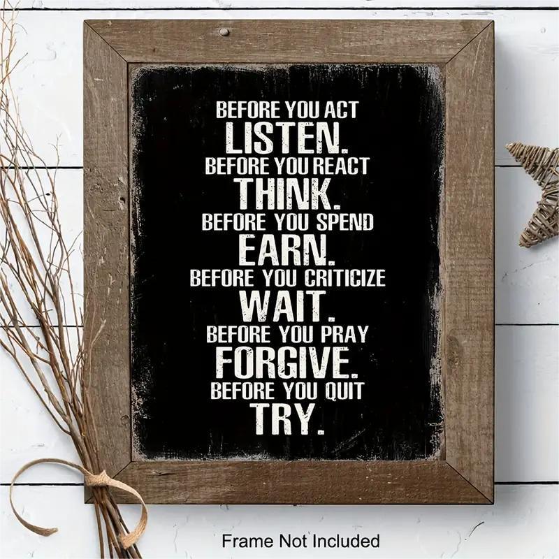 Motivational Wall Art Poster Without Frame, 1 Count Positive Quotes Wall Decor, Inspirational Wall Art for Home Office Decoration