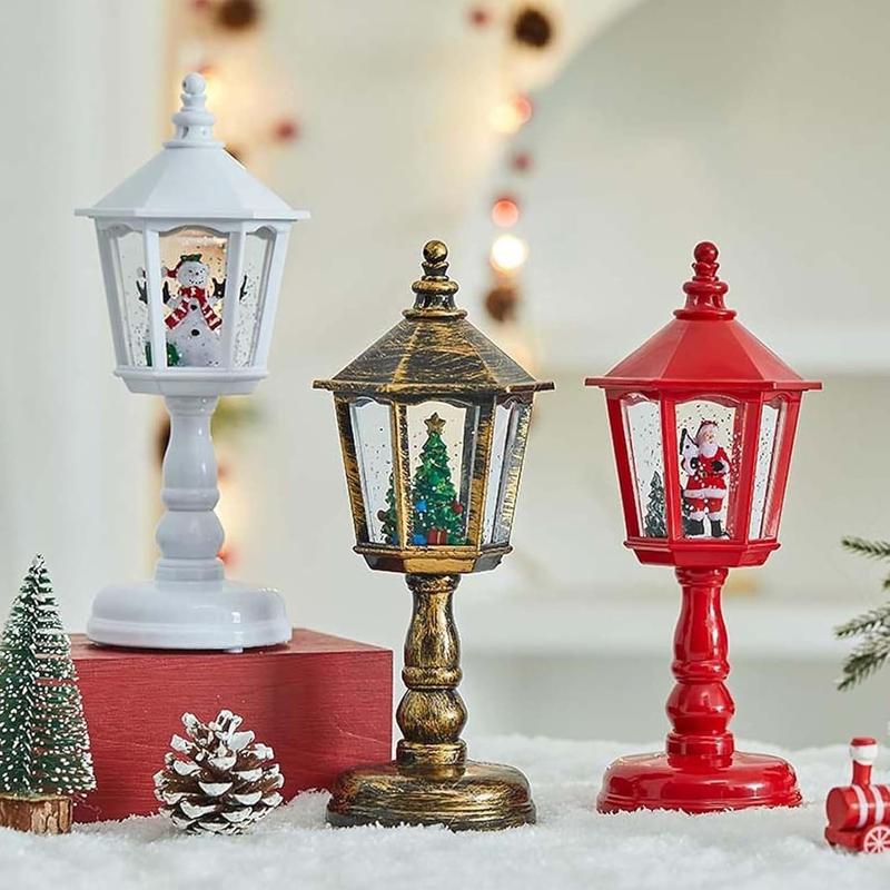 Christmas Themed Light, 2025 New Fall Snow Globe Lantern Thanksgiving Glittering Lighted Lantern, Christmas Night Light Lamp with Music and LED for Car Christmas Decoration Gifts