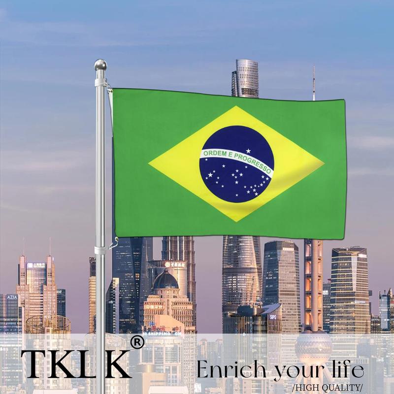 Brazil National Flag, Hanging Polyester Digital Print Brazilian Banner Flag, Party Decoration Supplies