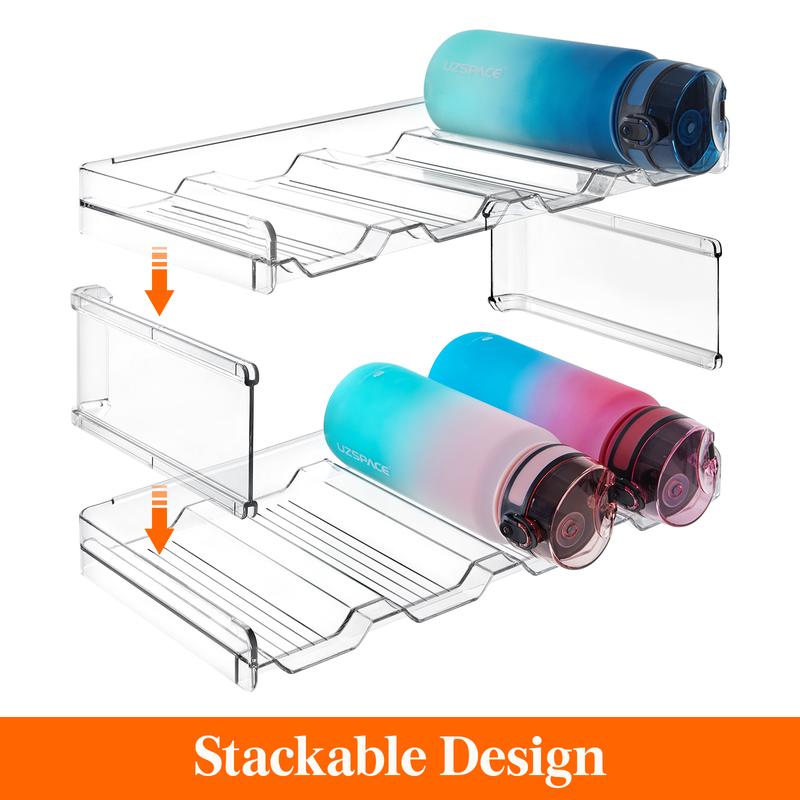 [On Sale] Lifewit Stackable Water Bottle Organizer for Cabinet Fridge, Water Bottle Holder, Kitchen Pantry Organization and Storage, Plastic Wine Racks, Tumbler Travel Mug Cup Holder