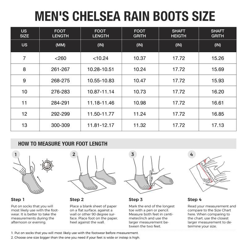 HISEA Short Rain Boots, Mens Gardening Insulated Mud Boots Ankle High Waterproof Neoprene Rubber Chelsea Rain Boots with Breathable Lining for Outdoor Work