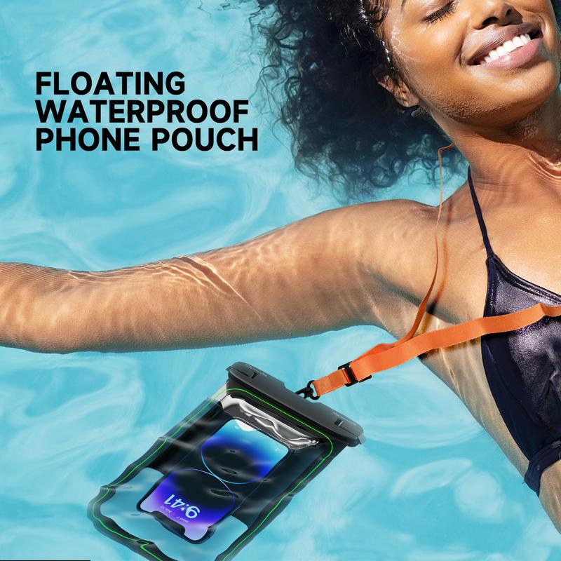 Floating Waterproof Phone Pouch, Anti-sinking Waterproof Phone Case for iPhone 15 14 13 12 Pro Max, IPX8 Cellphone Dry Bag Beach Cruise Ship Essentials - 9 inches