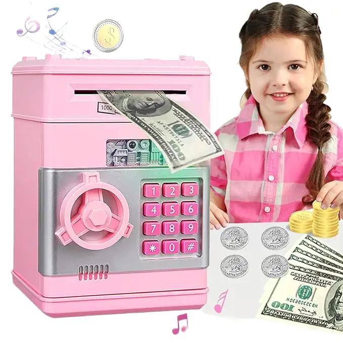 Refasy Piggy Bank Cash Coin Can ATM Bank Electronic Coin Money Bank for Kids-Hot Gift Kids Adults Educational Musical Electric Gift  Halloween Thanksgiving Day Christmas Gift easter gift  Christmas Gift easter gift