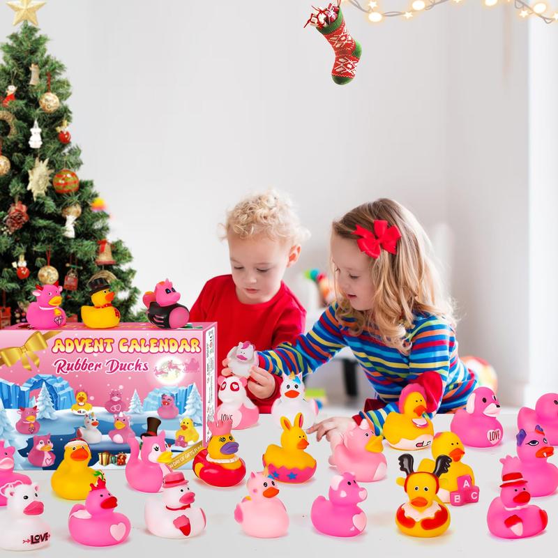 CHRISTMAS SALE:2024 Advent Calendar Christmas Ducks - 24pcs  Duck Advent Calendar 24 Days of Christmas Countdown  Fun Duck Bath for Xmas Holiday Gifts Party Duck Party Favors