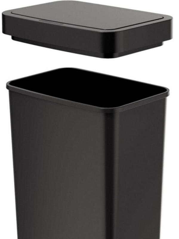 Mainstays 13.2 Gallon Kitchen Sensor Trash Can, Plastic Motion Sensor Kitchen Trash Can, Black