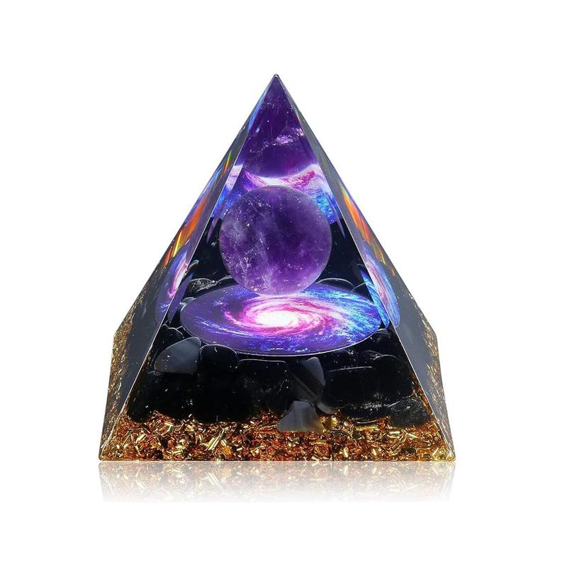 Orgone Pyramid, 1 Count Positive Energy Pyramid, Summer Home Decor, Orgonite Pyramid for Home Desk Office Table Ornament, Room Decor