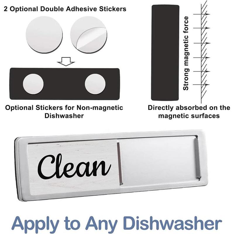 Dishwasher Magnet, 1 Count Clean Dirty Sliding Magnet Sign, Farmhouse Rustic Wooden Design Dishwasher Magnet, Kitchen Decoration Supplies