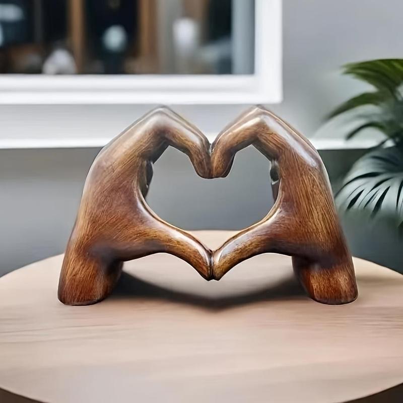 Hand & Heart Design Statue, 1 Count Creative Desktop Ornament, Home Decor for Living Room Bedroom Office