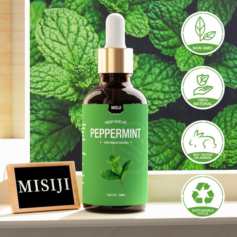 50ml Peppermint Essential Oil, Natural Extracts for Aromatherapy, Laundry, Candle & Soap Making, Humidifiers