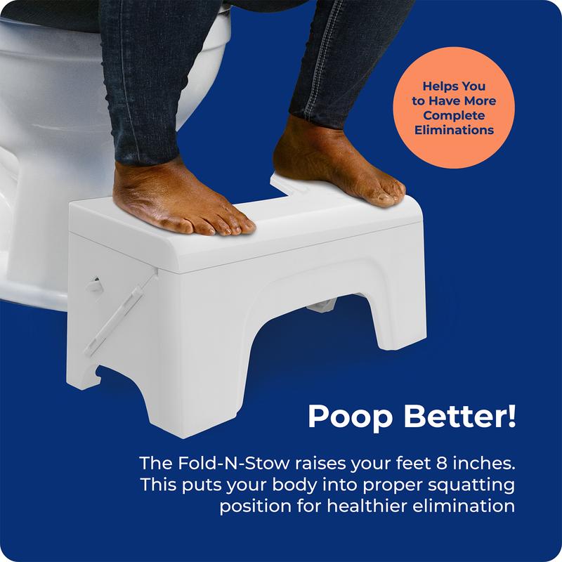 Squatty Potty - Fold N Stow Compact Foldable Toilet Stool - Doctor Recommended - Relieves Bloating - Feel Lighter and Have Better Poops