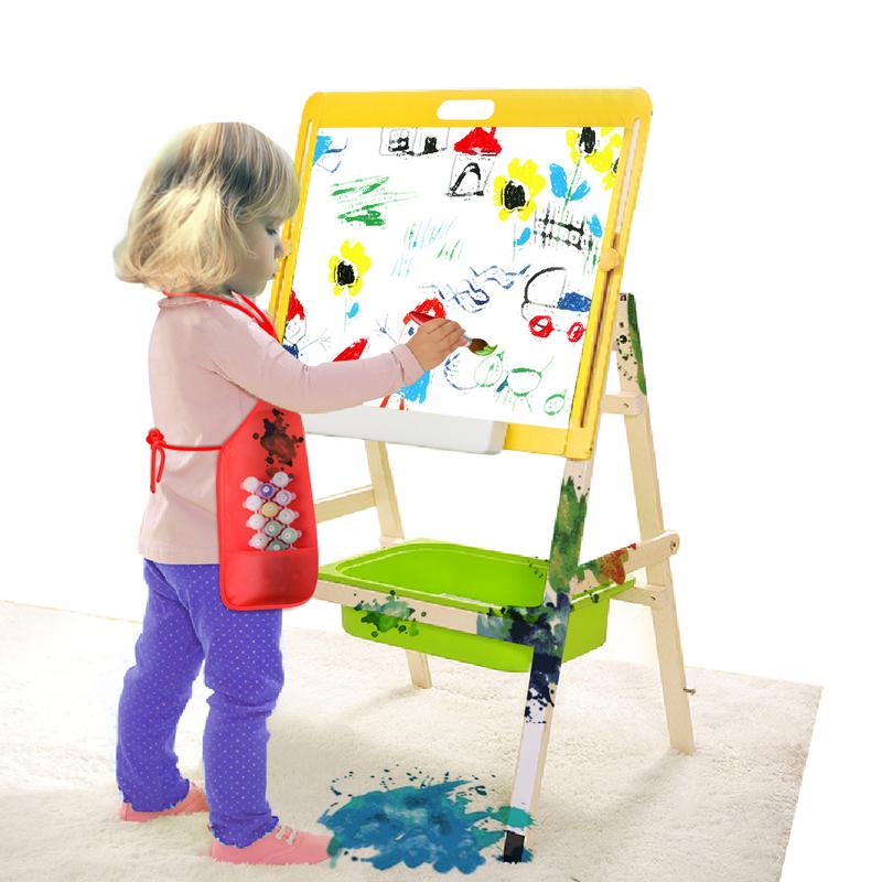 12 Pack 6 Color Kids Aprons Children Painting Aprons Kids Art Smocks with 2 Roomy pockets for Kitchen and Classroom (brushes not included)