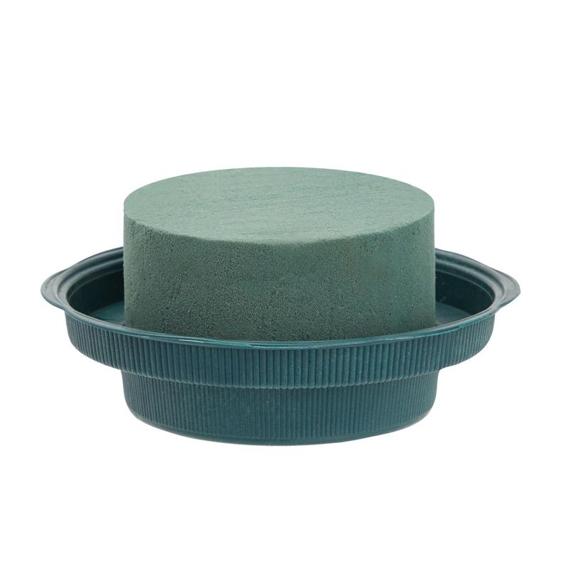 6 Pack Round Florist Foam with Bowls for Flower Arrangements, Green, 4.7 x 2 In