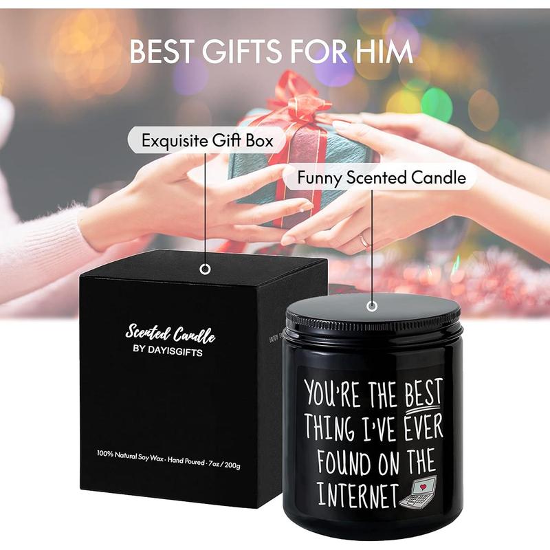 Gifts for Men, Funny Anniversary Romantic Gift for Him Boyfriend Husband, Valentine's Day Gifts, Christmas Gifts, Birthday Gifts for Men Him BFF Friend, Best Online Dating Present, Scented Candle