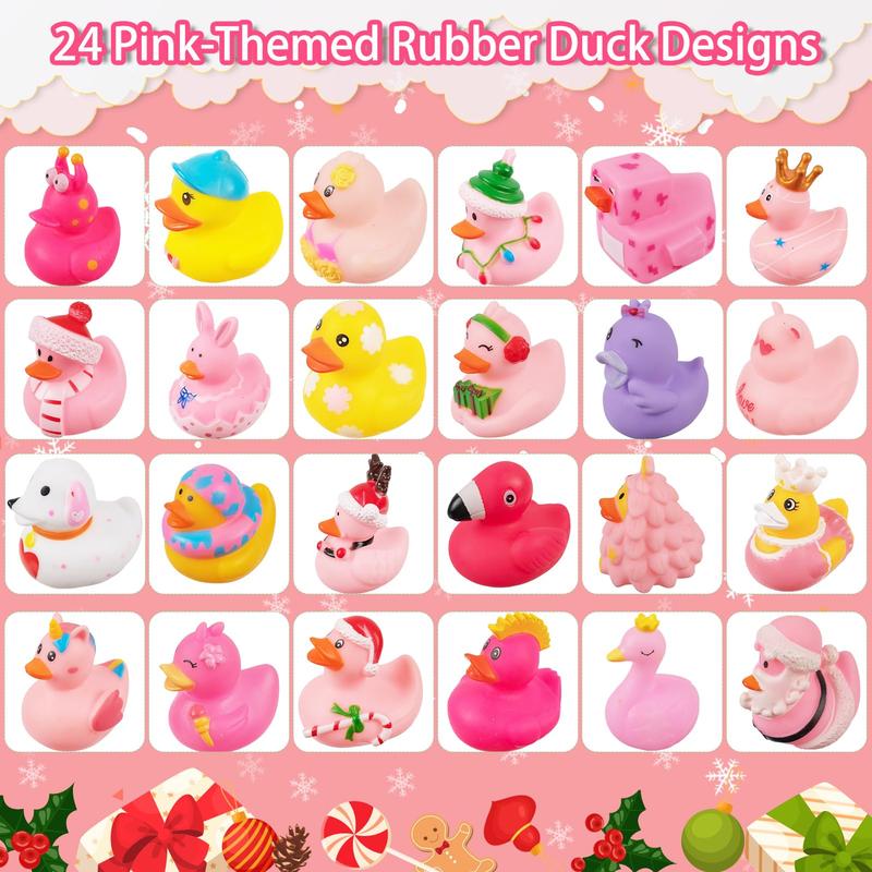 CHRISTMAS SALE:2024 Advent Calendar Christmas Ducks - 24pcs  Duck Advent Calendar 24 Days of Christmas Countdown  Fun Duck Bath for Xmas Holiday Gifts Party Duck Party Favors