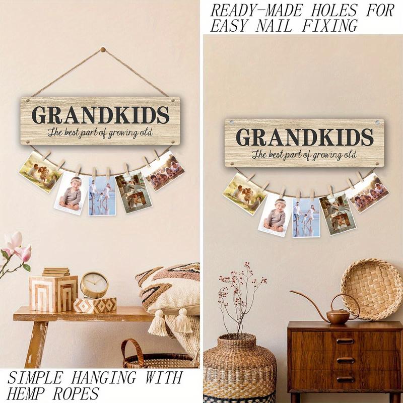 Heartfelt Connections - Grandparents Photo Holder, United in Love Design - Perfect Christmas or Birthday Gift for Grandma & Grandpa from Adoring Grandkids Decor Hanging Decor Hanging Decor Hanging