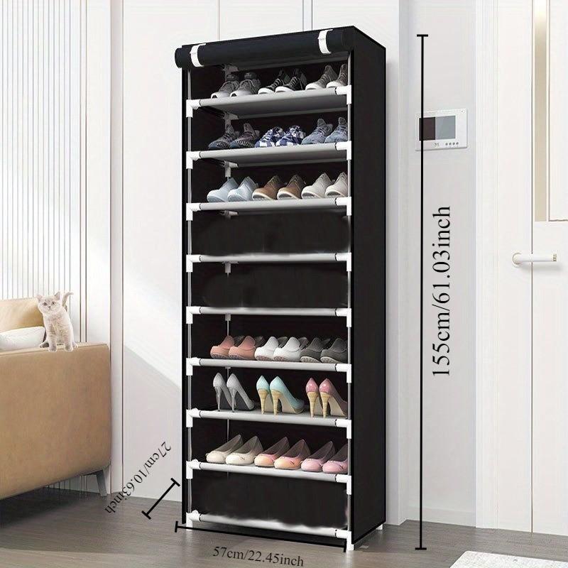 Ten layers of black shoe rack, help in the room. Convenient shoe storage