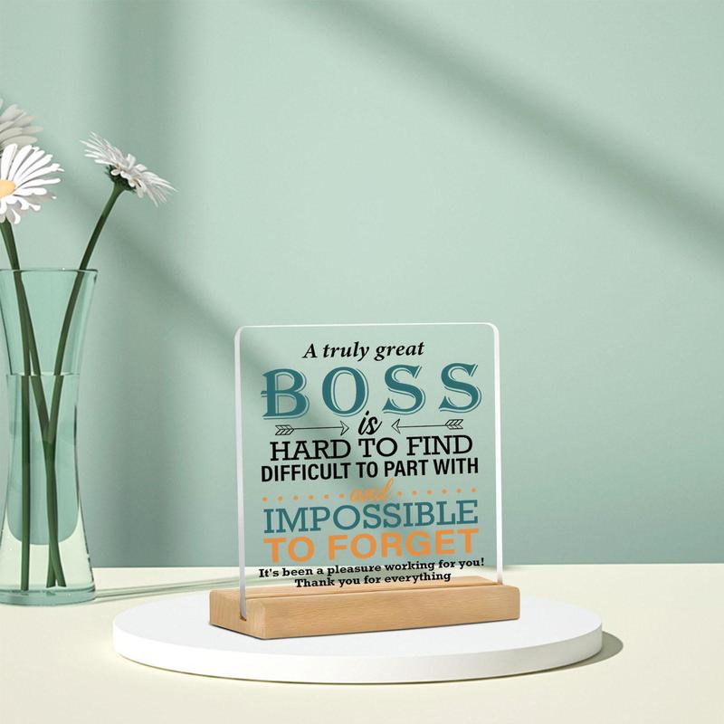 Acrylic Desktop Ornament, Great Boss Gift, Boss Appreciation Gift, Desk Decoration for Home Office, Home Decor, Room Decor