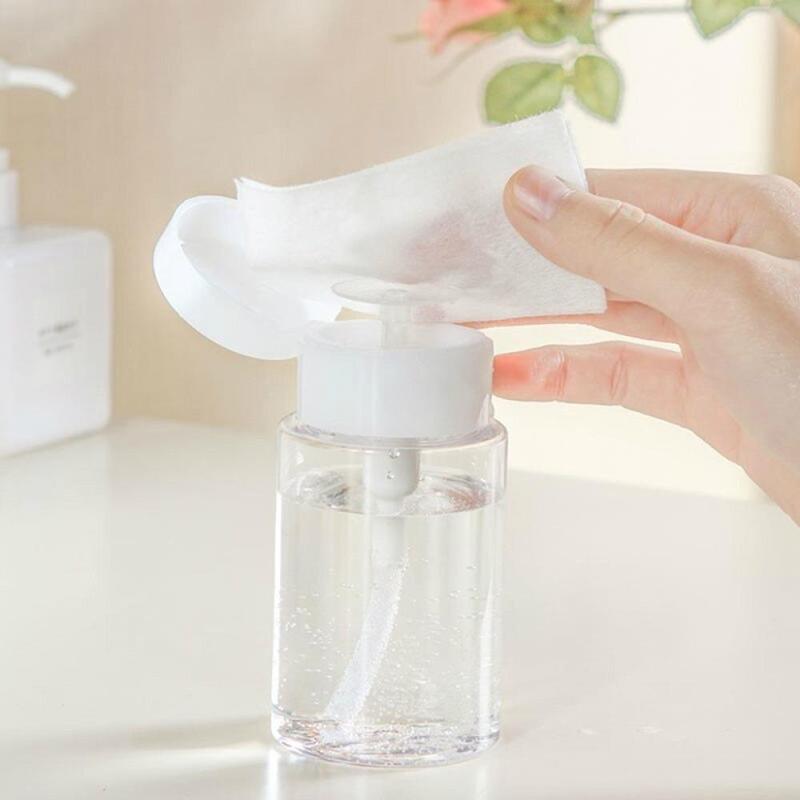 Push Down Pump Dispenser for Nail Polish Remover, 1 Count Empty Bottle Refillable Clear Cosmetic Container for Travel, Makeup Tool, Skincare Products, Christmas Gift