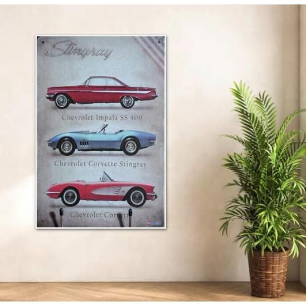 Super Vintage Car Chevy Corvette Impala SS 409 L Sign, 20X30cm