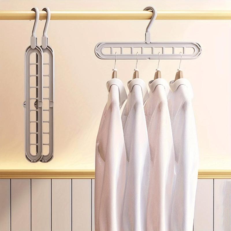 Foldable 9-hole Hanger, 3 Counts Space Saving Clothes Organizer Hanger, Durable Clothes Hanger for Home & Dormitory Storage