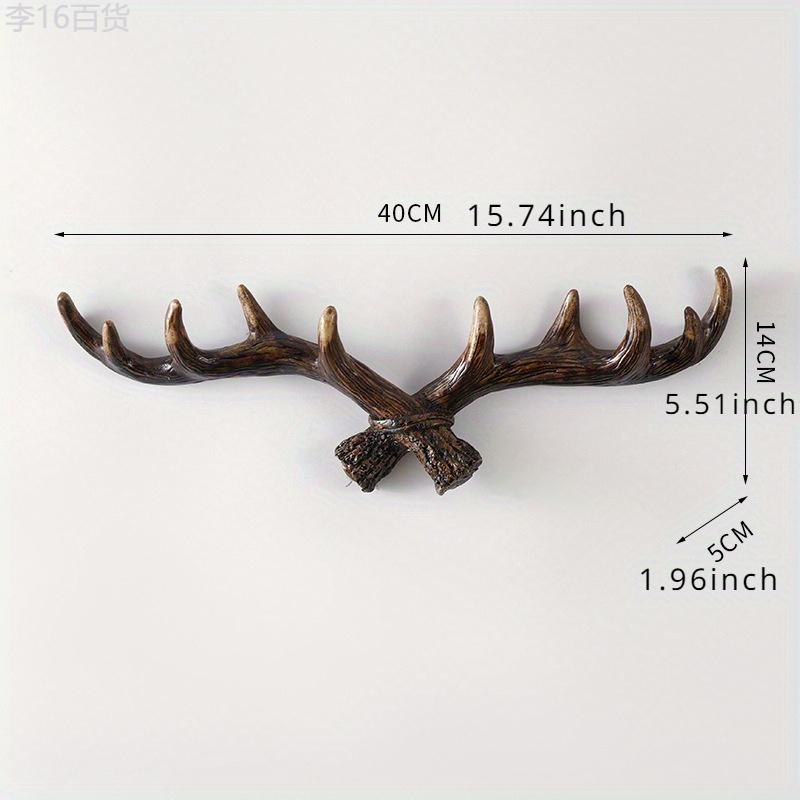 1pc Rustic Deer Antler Wall Hook Rack - Durable Coat & Hat Hanger with Key Organizer - Fashionable Scarf, Towel & Cap Holder for Home Decor Hangable