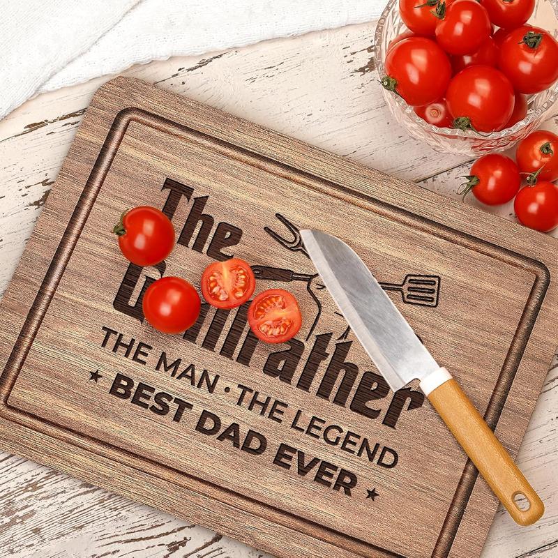 Gifts for Dad Christmas, The Grillfather Wood  Board, Dad Birthday Gifts, Gifts for Dad from Daughter Son, Cool Grill Gifts for BBQ Masters,  Dad Ever Gifts for Thanksgiving Fathers Day