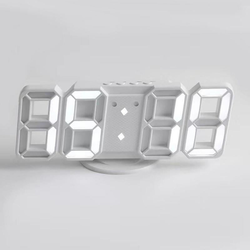 3D LED Alarm Clock, 1 Count Modern Multifunctional Electronic Clock, Home Decor Clock for Bedroom, Living Room (Batteries Not Included)