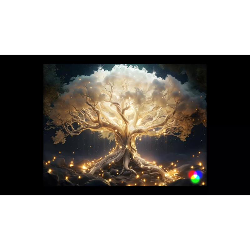 Luminous New Year's White Tree Of Life Tapestry,Forest Style Photo Studio Props,Yard Decoration,Wall Hanging Wall Decoration Room Decorative Table