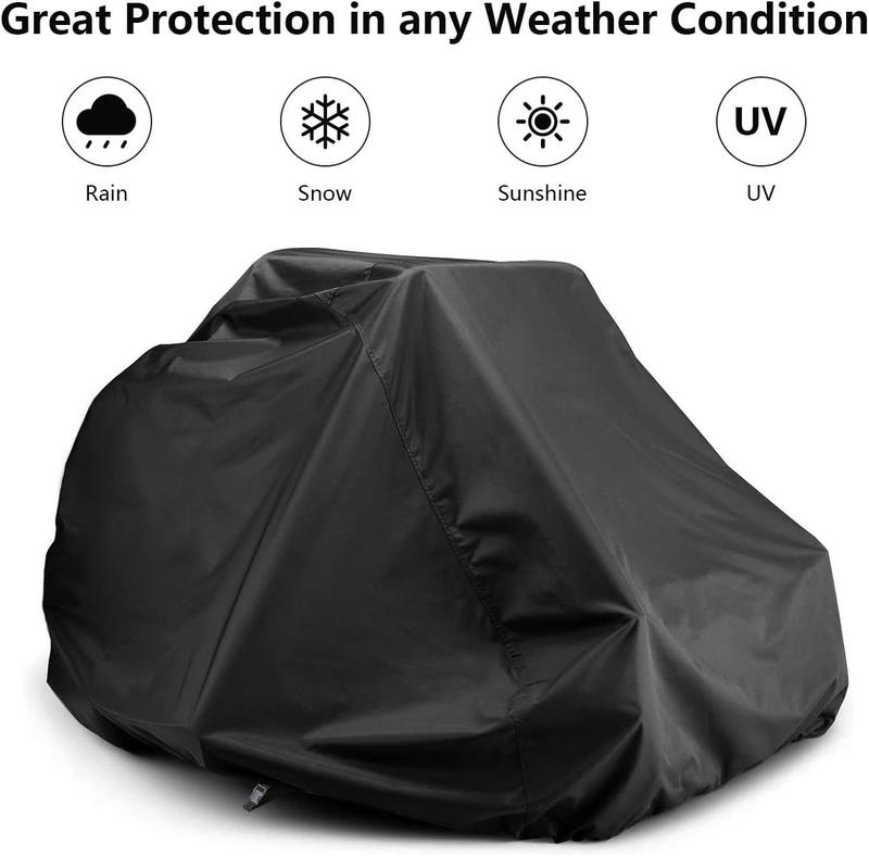 Zero-Turn Mower Cover, Universal Fit Heavy Duty 600D Polyester Oxford, Weatherpoof UV Protection with Windproof Buckle, Drawstring & Cover Storage Bag, Tractor Cover Up to 60