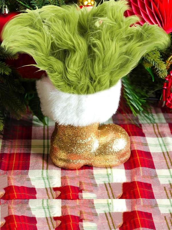 Green Furry Christmas Tree Picks, Glitter Curly Berry Ornaments, Fake Christmas Candy Picks for Tree Wreath Crafts Vase Filler Home