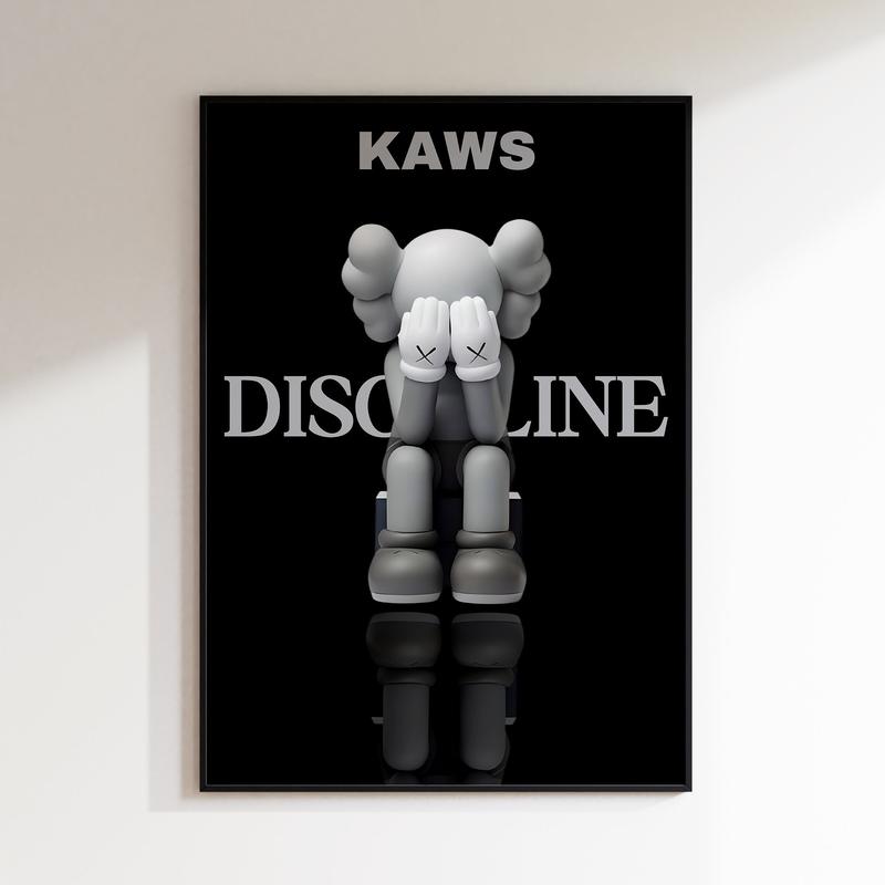 Kaws Poster, Motivational Wall Art, HypeBeast Poster, Kaws Print, Kaws Discipline Poster, Black Wall Art Gift