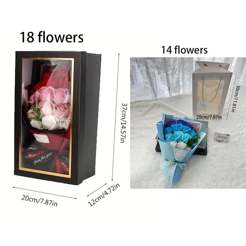 Creative Artificial Flower Bouquet with Gift Box Decorative Anniversary Wedding Romantic Decorations