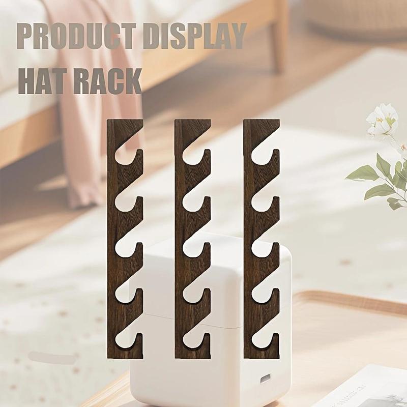 Wooden Baseball Display Cap Holder, 3 Counts Wall Mounted Hat Storage Rack, Home Organizer for Bedroom, Living Room, Office