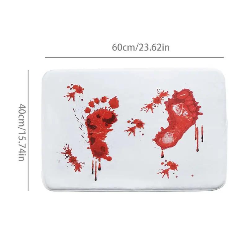 Halloween Blood Bathroom Carpet Quick Drying Footprints Halloween Decor Floor Back With Anti-Slip Bottom Shower Mat Bloody