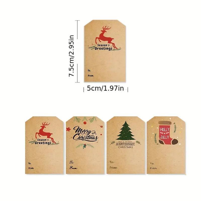 Vintage Christmas Themed Sticker (300pcs roll), Self Adhesive Gift Wrapping Sticker, Gift Decorative Sticker for Christmas Party