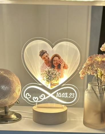 Personalized Photo Heart Stand With Date, Valentine's Day Gifts, Couple Gifts, Anniversary Gifts, Custom Picture Frame, Couple Picture Stand