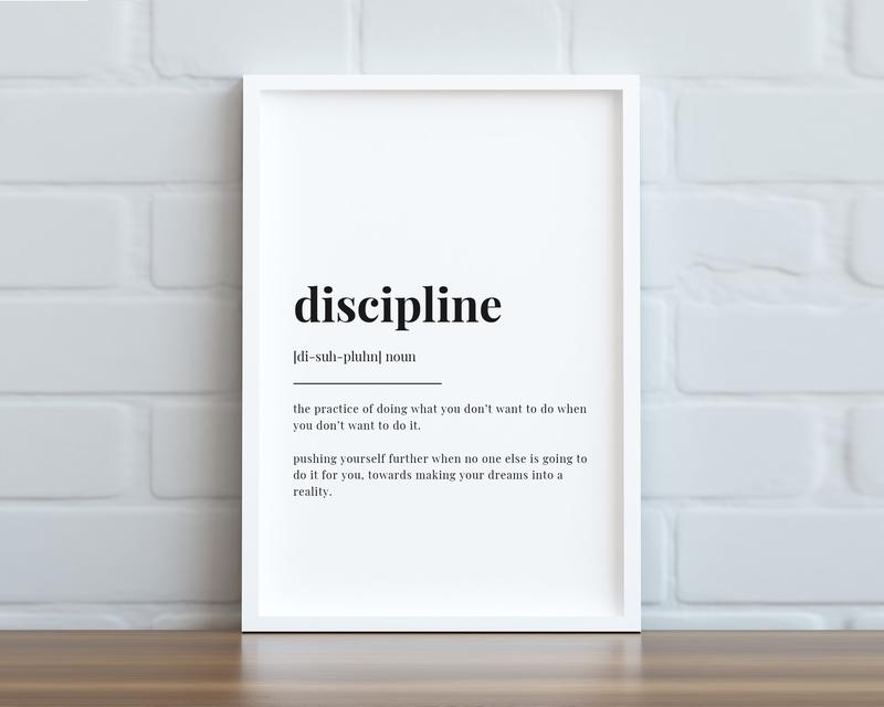 Discipline Definition Poster Prints No Framed, Gifts For His Her, Wall Art Decor, Wall Art Home Decor, Poster For Room