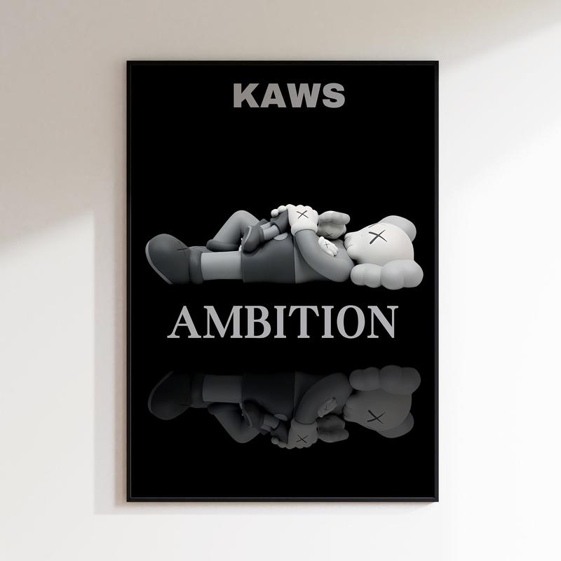 Kaws Poster, Motivational Wall Art, HypeBeast Poster, Kaws Print, Kaws Discipline Poster, Black Wall Art Gift