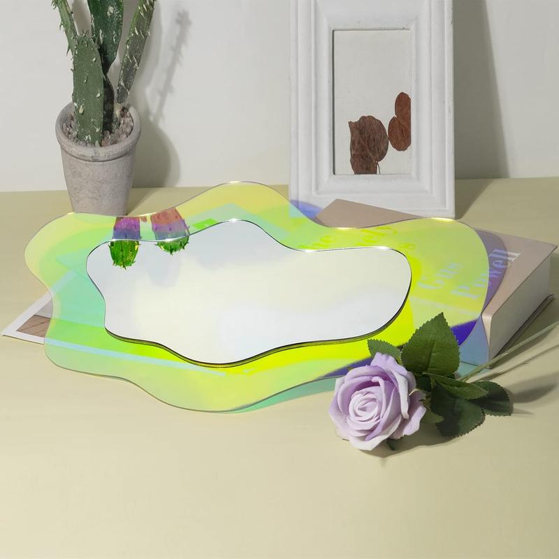 Irregular Wall Mirror Wavy Acrylic Rainbow Mirror Room Decor