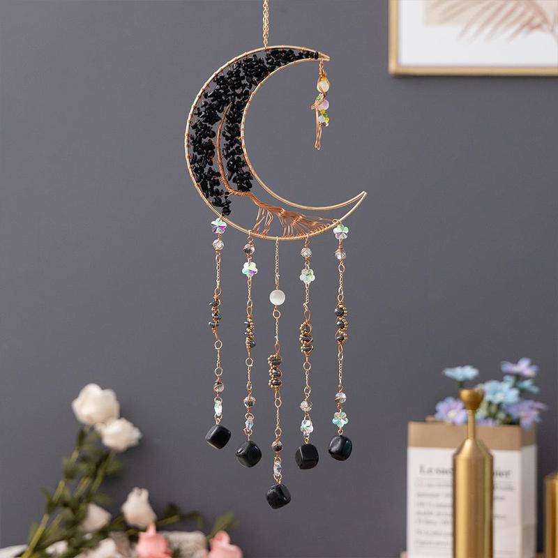 Tree Of Life Design Dream Catcher, 1 Count Artificial Crystal Decor Hanging Ornament, Wall Hanging Decor for Home Living Room Garden