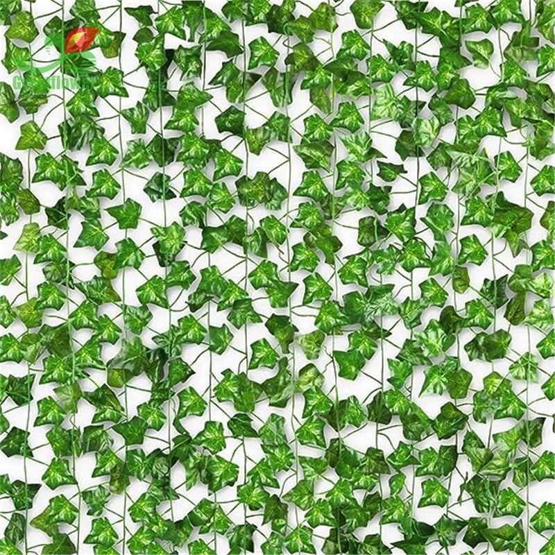 Christmas Wall Hanging Simulation Faux Plastic Vine Ornaments for Room Decor, Creative DIY Spring Green Artificial Leaf Vine, Realistic Decorative Plants for Home Wedding Porch Party Decoration, Home Decor