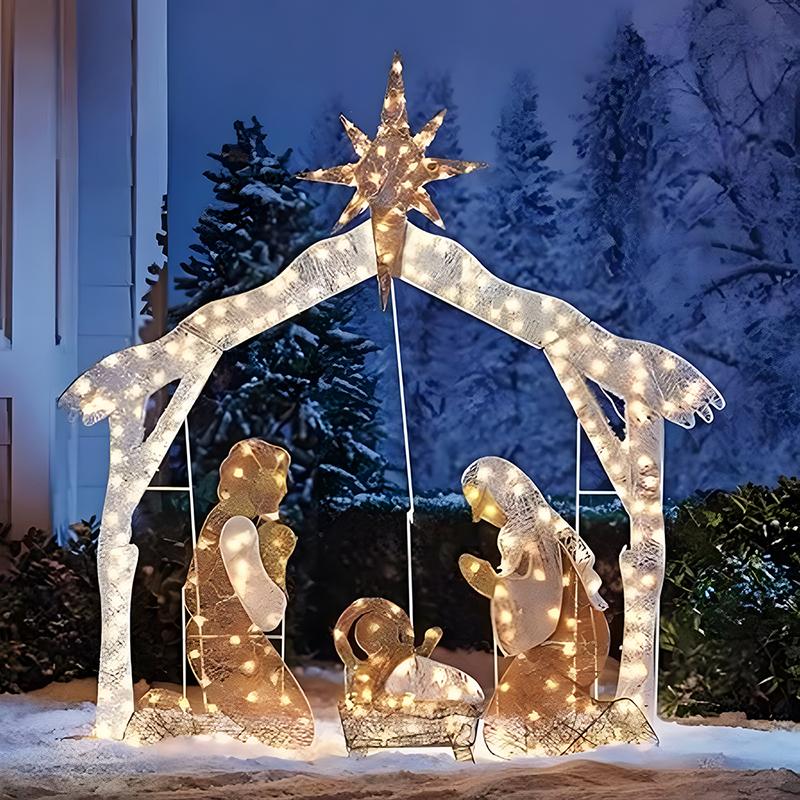 Outdoor Christmas Decorations Lighted Outdoor Nativity Set For Yard Jesus Nativity Scene Christmas Decorations Outside Photo Ornaments