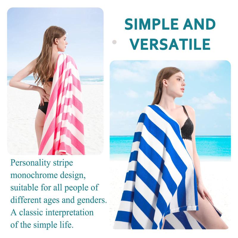 4 Packs Oversized Stripe Beach Towel Soft Super Absorbent for Men Women Adults