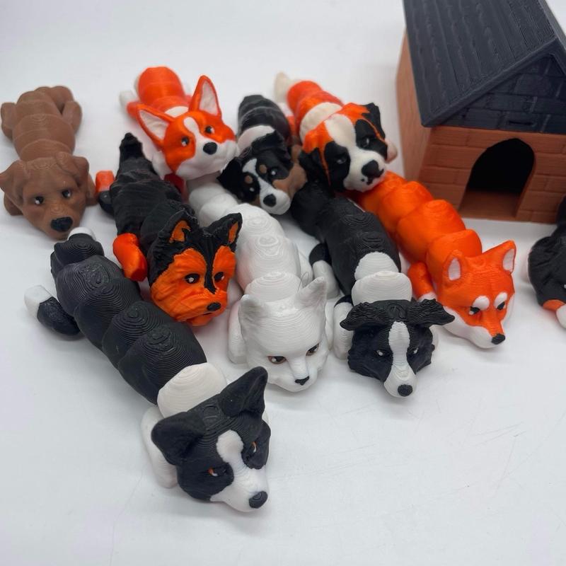 Articulated Dogs With Dog House Home Decor