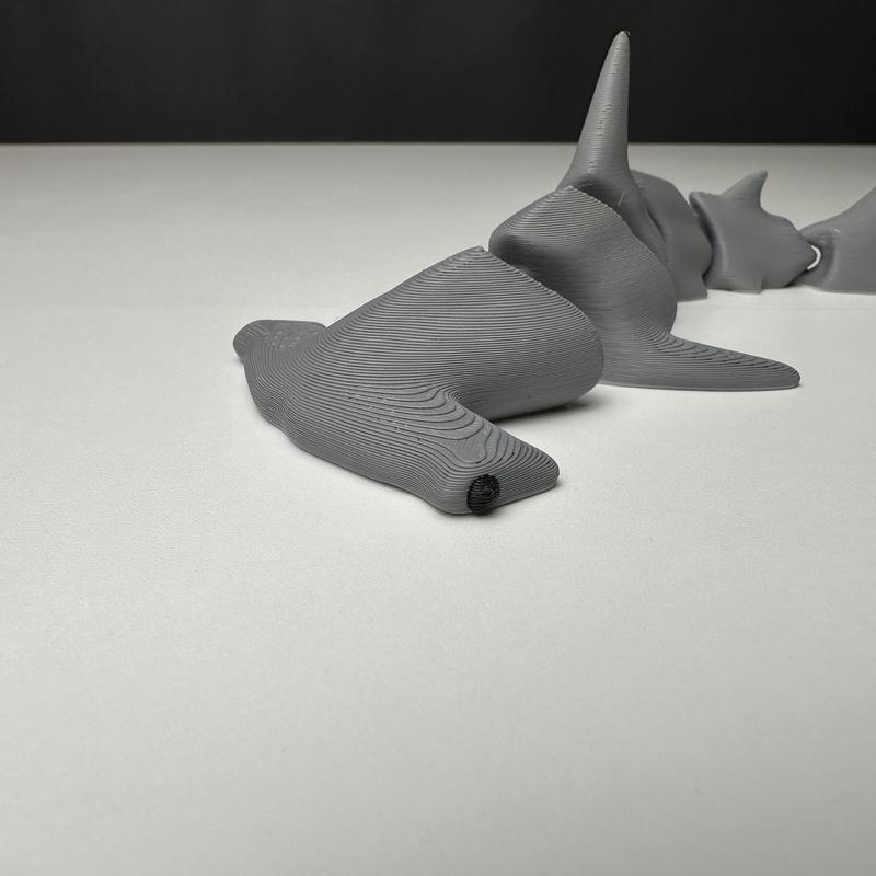 3-D Printed articulating Hammerhead 7 inches Decor Nature