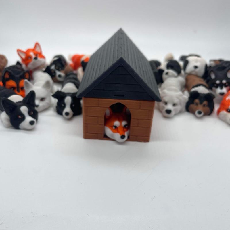 Articulated Dogs With Dog House Home Decor