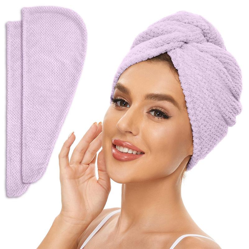 Quick-drying Hair Turban, 1 Count Microfiber Soft Skin-friendly Hair Drying Towel, Portable Water-absorbent Bath Cap for Women Girls