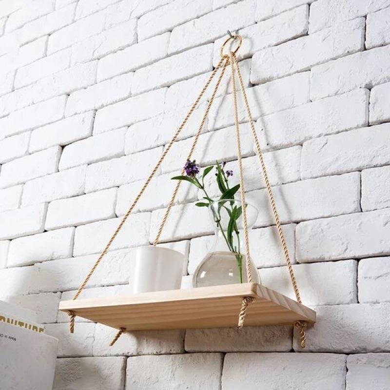 Wall hanging rope storage rack, flower pot storage rack, Nordic minimalist hanging decoration ornament