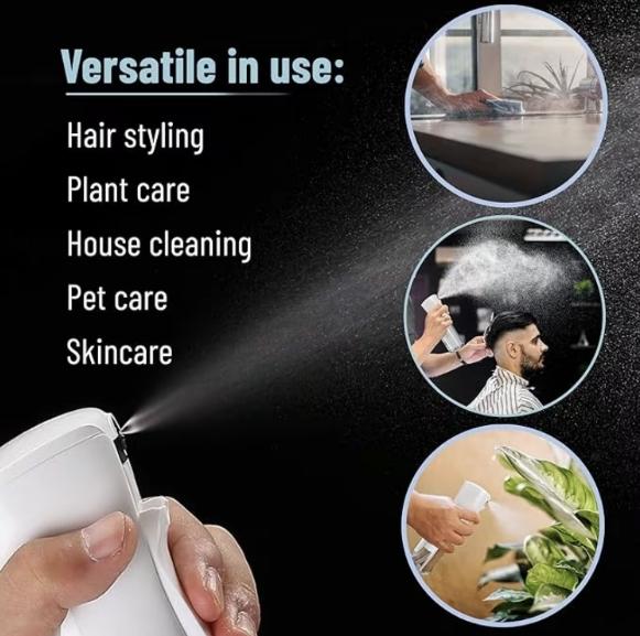 Hair Spray Bottle，Hairdressing Spray Bottle，Multipurpose Clear Water Spray Bottle Continuous Spray Bottle with Ultra Fine Mist- Versatile Water Sprayer for Cleaning，Hairdresser Styling Tools，Mist Spray Bottle for Styling，Return to school