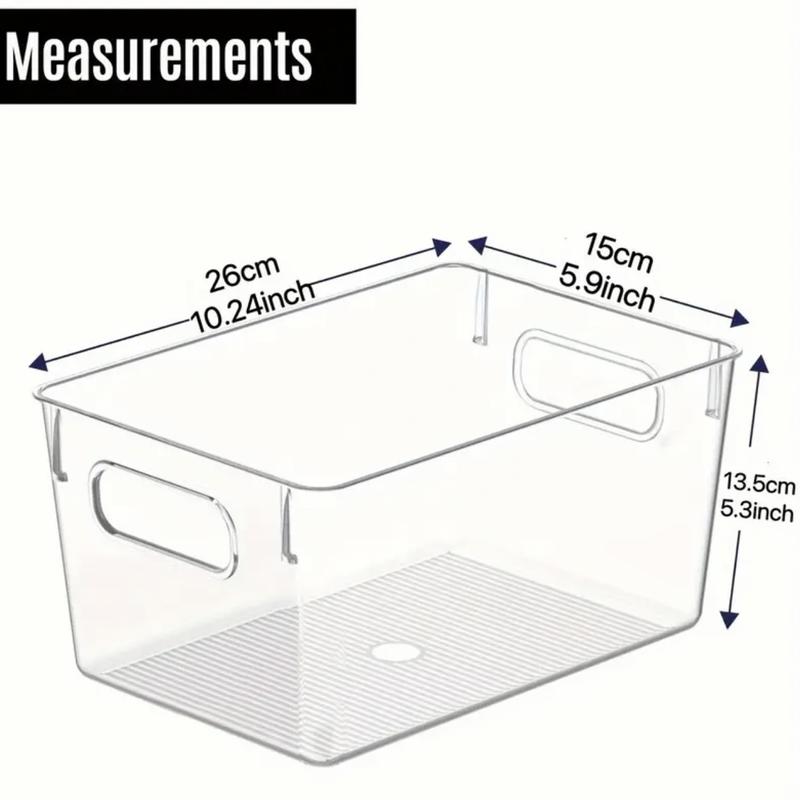 4 8 12 Pack Clear Plastic Storage Bins, Pantry Organizers and Storage Containers Fridge Organizer Bins Kitchen Cabinet Organizer Medicine Cabinet Organizer Bin for Organizing Home Bathroom Freezer Refrigerator storage  box